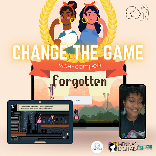 colagem de fotos da participação na competição change the game com o game forgotten