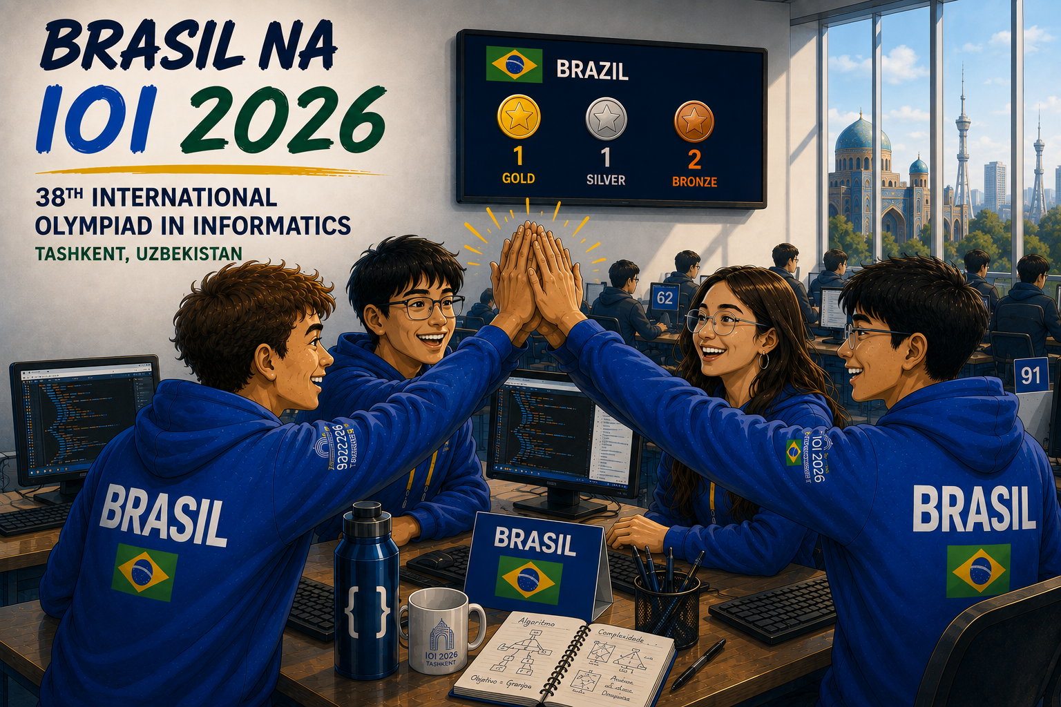 Brasil conquista quatro medalhas na IOI 2026 e celebra quarta medalha de ouro da história